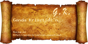 Genda Krisztián névjegykártya